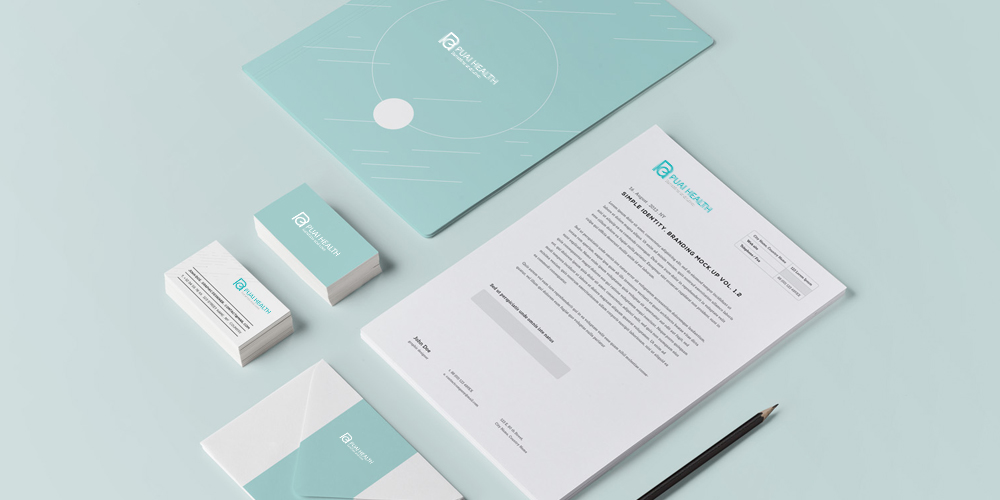 醫(yī)療健康行業(yè)logo設計案列_普愛健康logo設計應用辦公vi_北京logo設計_高瑞品牌