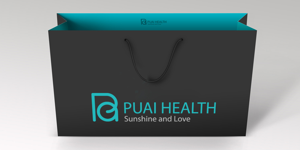 醫(yī)療健康行業(yè)logo設計案列_普愛健康logo設計應用手提袋_北京logo設計_高瑞品牌